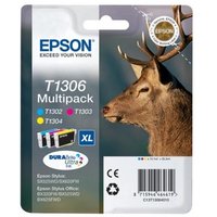 EPSON Stag T1306 Cyan, Magenta & Yellow Ink Cartridges - Multipack, Cyan