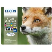 EPSON Fox T1285 Cyan, Magenta, Yellow & Black Ink Cartridges - Multipack, Cyan