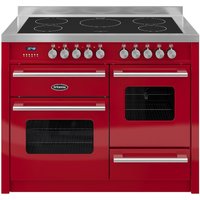 BRITANNIA Delphi 110 RC11XGIDERED Electric Induction Range Cooker - Gloss Red & Stainless Steel, Stainless Steel