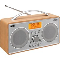 LOGIK L55DAB15 Portable DABﱓ Clock Radio - Silver & Wood, Silver