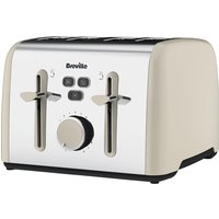 BREVILLE Colour Notes VTT629 4-Slice Toaster - Cream, Cream