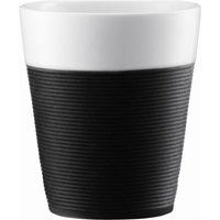 BODUM Bistro Porcelain Mug With Silicone Band - Black, Pack Of 2, Black