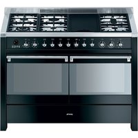SMEG Opera A4BL-8 120 Cm Dual Fuel Range Cooker - Black & Stainless Steel, Stainless Steel