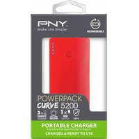 PNY Curve 5200 Portable Power Bank - Red, Red