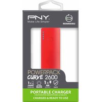 PNY Curve 2600 Portable Power Bank - Red, Red