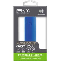 PNY Curve 2600 Portable Power Bank - Blue, Blue