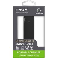 PNY Curve 2600 Portable Power Bank - Black, Black