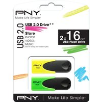 PNY N1 Attaché USB Memory Stick - 16 GB, Twin Pack