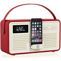 Viewquest Retro Mk II Portable DABﱓ Bluetooth Clock Radio - Red, Red