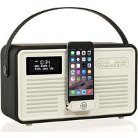 Viewquest Retro Mk II Portable DABﱓ Bluetooth Clock Radio - Black, Black