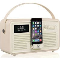 VQ Retro Mk II Portable DABﱓ Bluetooth Clock Radio - Cream, Cream