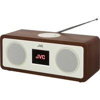 JVC RA-D77M DABﱓ Bluetooth Clock Radio - Wood & Cream, Cream