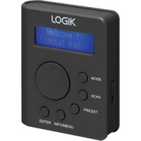 LOGIK LHDAB17 Portable DAB/FM Pocket Radio - Black, Black