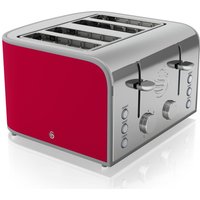 SWAN Retro ST17010RN 4-Slice Toaster - Red, Red