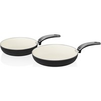 SWAN Retro 2-piece Non-stick Frying Pan Set - Black, Black