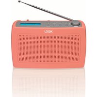 LOGIK LRDABP17 Portable DAB/FM Clock Radio - Peach Echo