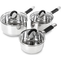 TOWER T80835 3-piece Non-stick Saucepan Set - Stainless Steel, Stainless Steel