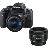 CANON EOS 750D DSLR Camera With 18-55 Mm F/3.5-5.6 & 50 Mm F/1.8 Lenses - Black, Black