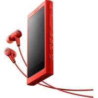 SONY Walkman NW-A35HR Touchscreen MP3 Player & Noise-Cancelling Headphones Bundle - Red, Red