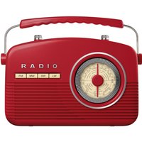 AKAI A60010R Portable Analogue Retro Radio - Red, Red