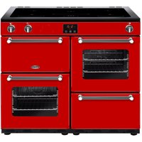 BELLING Kensington 100Ei Electric Induction Range Cooker - Red & Chrome, Red