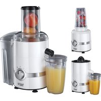 RUSSELL HOBBS 22700 3-in-1 Ultimate Juicer, Citrus Press & Blender - White & Chrome, White