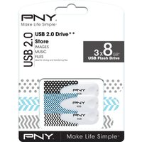 PNY USB 2.0 Memory Stick - 8 GB, Pack Of 3