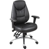 TEKNIK Portland Leather-look Operator Chair - Black, Black