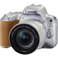 CANON EOS 200D DSLR Camera With EF-S 18-55 Mm F/4-5.6 DC Lens - Silver, Silver