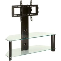MMT CC1000/2 1000 Mm TV Stand With Bracket - Clear & Black, Black