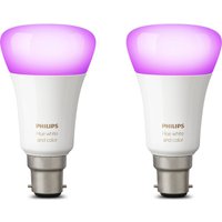 PHILIPS Hue White And Colour Ambiance Wireless Bulb - B22, Twin Pack, White