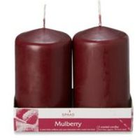 Spaas Mulberry Wine Pillar Candle Small Pack Of 2