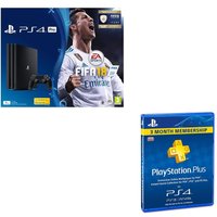 SONY PlayStation 4 Pro, FIFA 18 & PlayStation Plus 3 Month Subscription Bundle