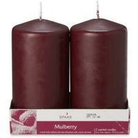 Spaas Mulberry Wine Pillar Candle Large Pack Of 2