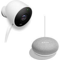 NEST Cam Outdoor Smart Security Camera & Home Mini Bundle