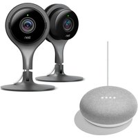 NEST Cam Twin-Camera Home Security Kit & Home Mini Bundle