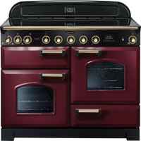 RANGEMASTER Classic Deluxe 110 Electric Induction Range Cooker - Cranberry & Brass, Cranberry