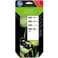 HP 940XL Cyan, Magenta, Yellow & Black Ink Cartridges - Multipack, Cyan