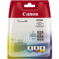 CANON PIXMA CLI-8 Cyan, Magenta & Yellow Ink Cartridges - Multipack, Cyan