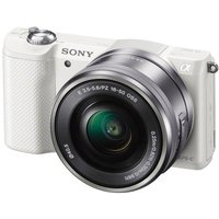 SONY A5000 Compact System Camera With 16-50 Mm F/3.5-5.6 OSS Zoom Lens - White, White
