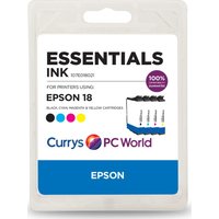 ESSENTIALS Cyan, Magenta, Yellow & Black Epson Ink Cartridges - Multipack, Cyan