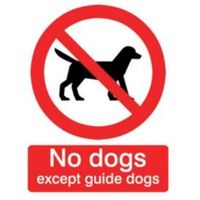 The House Nameplate Company PVC Self Adhesive No Dogs Except Guide Dogs Sign (H)100mm (W)100mm