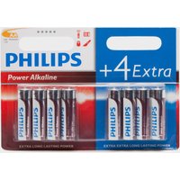 Phillips PowerLife AA LR6 B4+4 Alkaline Batteries, Assorted