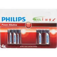 Phillips PowerLife AAA LR03 B4+4 Alkaline Batteries, Assorted