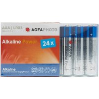 Agfa Alkaline Power AAA LR03 Batteries 24 Pack, Assorted