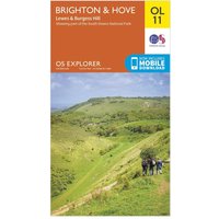 Ordnance Survey Explorer OL 11 Brighton & Hove Map, Orange