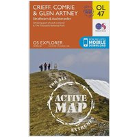 Ordnance Survey Active Explorer OL 47 Crieff, Comrie & Glen Artney Map, Orange