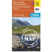 Ordnance Survey Explorer OL 50 Active D Ben Alder, Loch Ericht & Loch Laggan Map, Orange