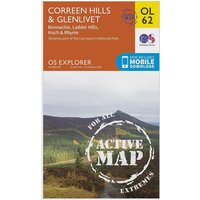 Ordnance Survey Explorer OL 62 Active D Coreen Hills & Glenlivet Map, Orange