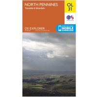 Ordnance Survey Explorer OL 31 North Pennines - Teesdale & Weardale Map, Orange
